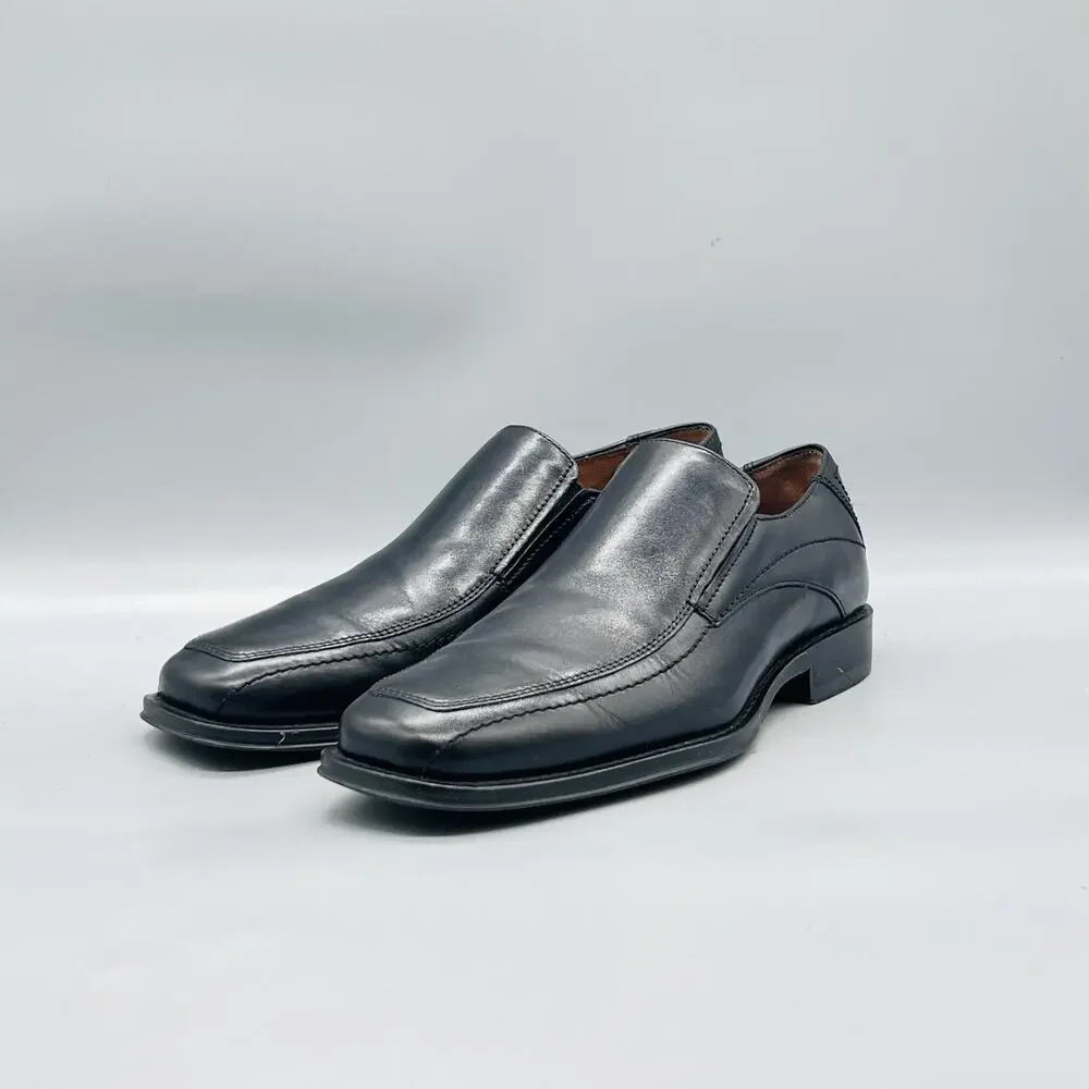 Johnston & Murphy Shoes Mens 7 Black Leather Slip On Dress Oxford Square Toe